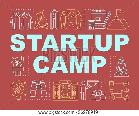 Startup Launch Training Camp Word Concepts Banner. Leadership School, Business Advice. Presentation,