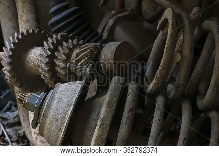 Old Car Coin Springs Suspensions Abandoned In A Workshop