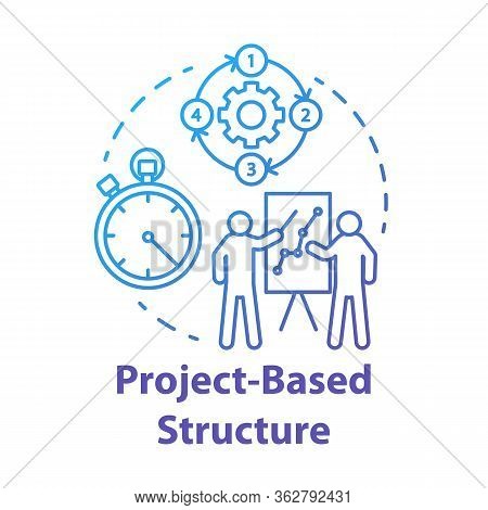 Project Base Structure Concept Icon. Corporate Training, Business Presentation. Workflow Process Ide