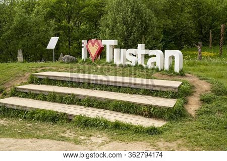 Urich village,  Lviv Region, Ukraine, May 26, 2019, museum Tustan fortress, Truskavets,