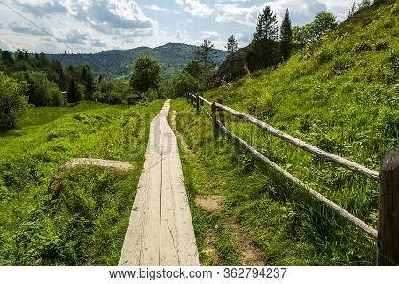 Urich Village,  Lviv Region, Ukraine, May 26, 2019, Museum Tustan Fortress, Truskavets,