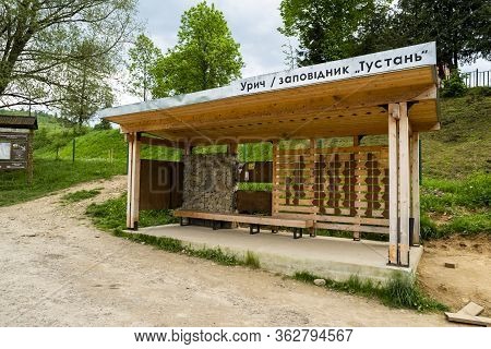 Urich Village,  Lviv Region, Ukraine, May 26, 2019, Museum Tustan Fortress, Truskavets,