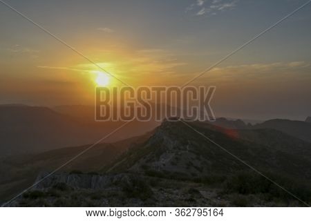 Sunrise In Aitana Mountain In Confrides.
