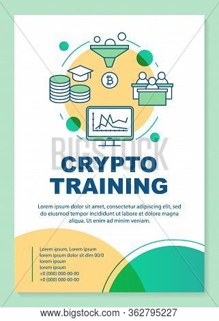 Cryptocurrency Mining Training Poster Template Layout. Crypto Trading Business Course. Banner, Bookl
