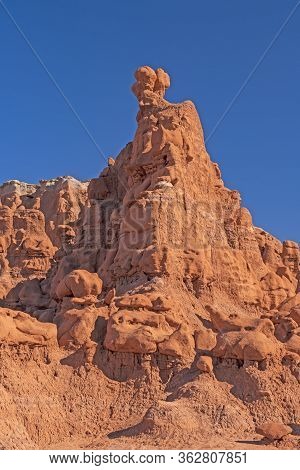 Eroded Siltstone And Sandstone In The Desert In Goblin Valley State Park In Utah