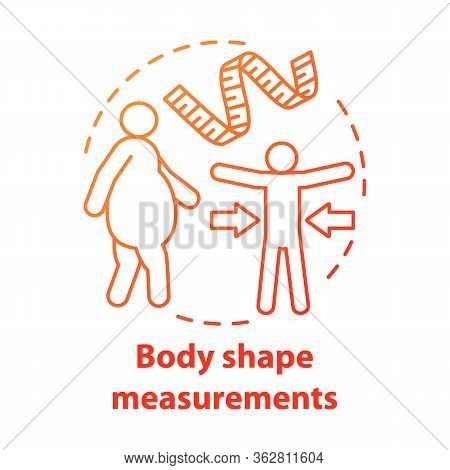 Body Shape Measuring Concept Icon. Fighting Obesity, Keeping Fit, Slim Idea Thin Line Illustration. 