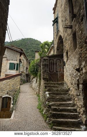 View Of The Rocchetta Nervina Sitano Village Within The Liguria Region - Italy