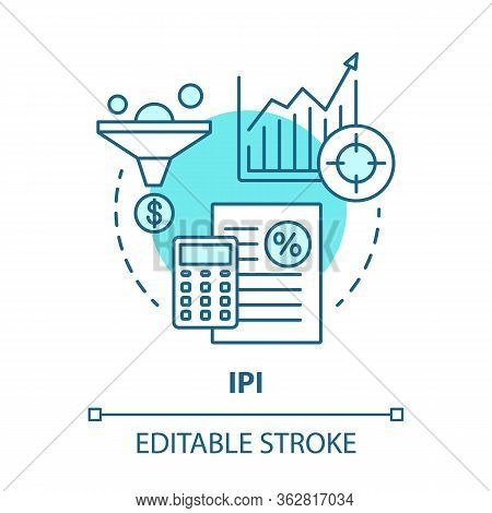 Ipi Blue Concept Icon. Industrial Production Index Idea Thin Line Illustration. Economic Manufacture