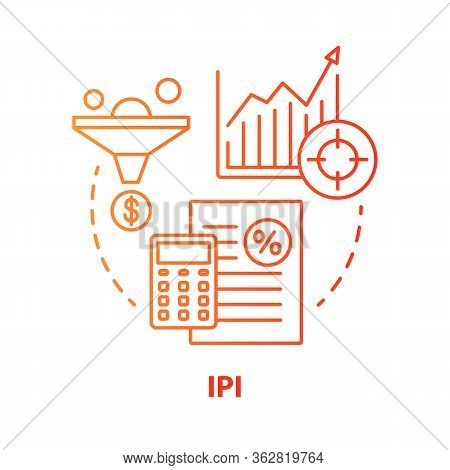 Ipi Red Concept Icon. Industrial Production Index Idea Thin Line Illustration. Economic Manufacture 