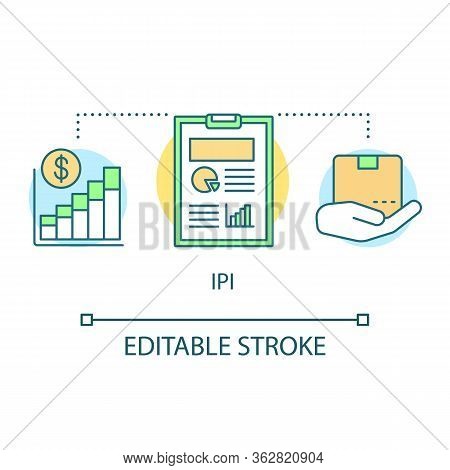 Ipi Concept Icon. Industrial Production Index Idea Thin Line Illustration. Economic Manufacture Indi