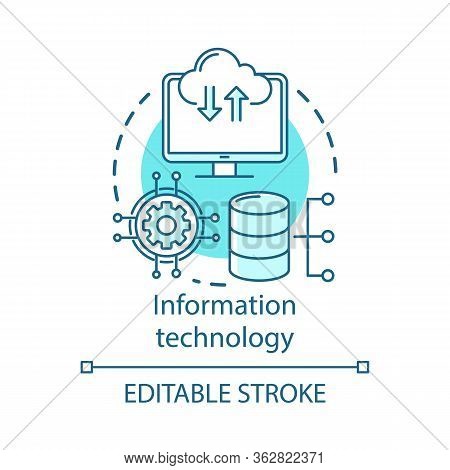 Information Technology Concept Icon. Computer Science. Structuring, Storing, Retrieving, And Sending