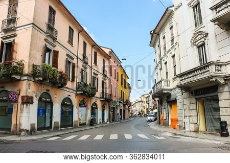 Cremona, Italy - Circa September 2018. Beautiful Streets Of Cremona In Sunny Day.