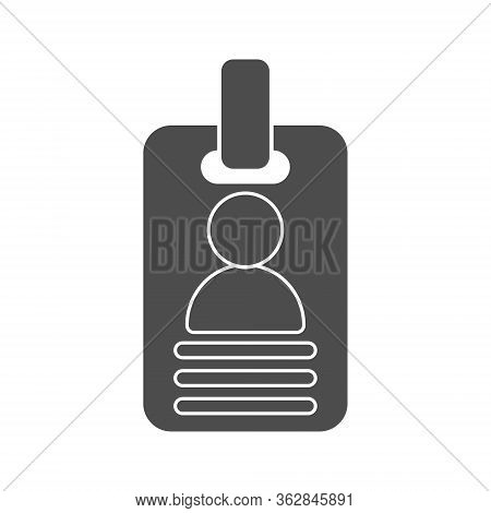 Simple Vector Icon Of A Badge Or Id Card. Simple Stock Design Isolated On A White Background For Web