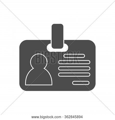 Simple Vector Icon Of A Badge Or Id Card. Simple Stock Design Isolated On A White Background For Web