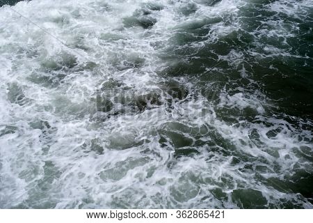 The Surface Of The Water In The Pacific Ocean. The Waves.
Background For Web Design.