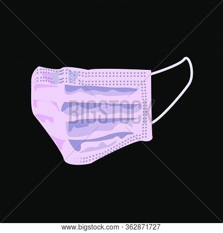 Medical Mask Pollution Surgical Flu Corona Virus Vector Illustration.pink Surgical Mask Disposable 3