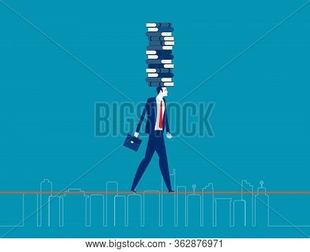 Balance Books On Head. Concept Business Education Design