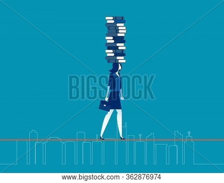 Balance Books On Head. Concept Business Education Design, Learning