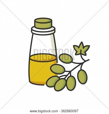 Grapeseed Oil Rgb Color Icon. Organic Ingredient For Haircare Product. Vegan Hair Conditioner From G