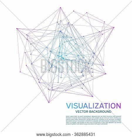 Abstract Background With Dots And Lines. White. Geometric Technology Vector Background. Digital Data