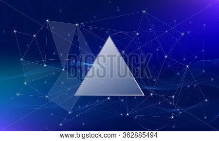 Abstract Polygonal Space Low Poly Dark Background With Connecting Dots And Lines. Connection Structu