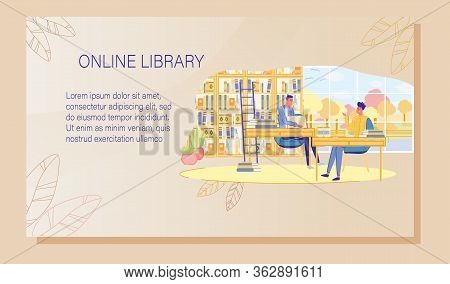 Teenager Man Student Studying, Preparing For Exam In Library Reading Room. Best E-book For Education