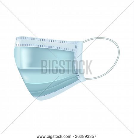 Medical Mask Or Surgical Mask Isolated On White Background. Medical Mask Isolated Realistic 3d. Surg