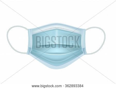 Medical Mask Or Surgical Mask Isolated On White Background. Medical Mask Isolated Realistic 3d. Surg