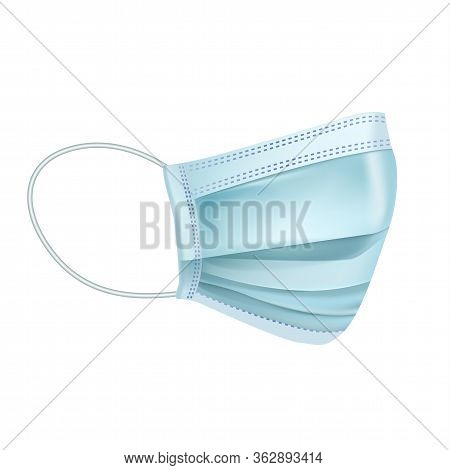 Medical Mask Or Surgical Mask Isolated On White Background. Medical Mask Isolated Realistic 3d. Surg