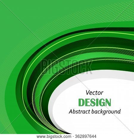Vector Abstract Green Waves Background - Separate Layers For Easy Editing