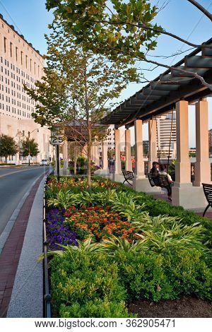 COLUMBUS, OHIO/USA - JULY10, 2011:  The Scioto Mile in Columbus Ohio is a downtown waterfront park and premiere travel destination in this capital city