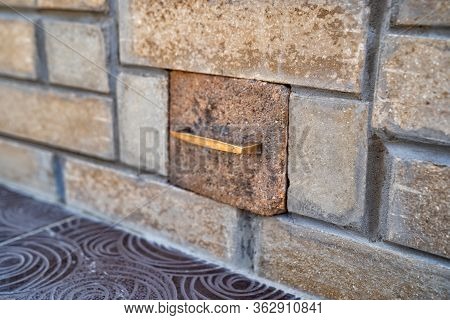 Ash-pit Hatch. Aboveground Large Brick Tandir Oven In The Garden In A Country House