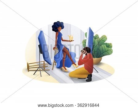 Photoshoot. Daily Routine In The Fashion World