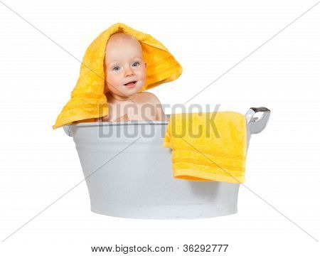 Młode Baby zabawy na Bathtime
