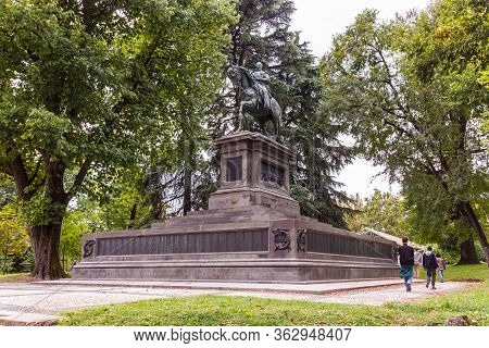 Milan, Italy - September 29, 2015 : Monument To Napoleon Iii Executed Sculptor Francesco Barzaghi. E