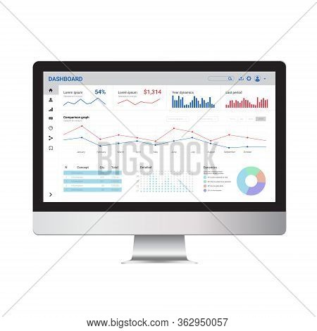 Online Statistics And Data Analytics. Digital Marketing And Trading Templat Enad Mock Up. News And I