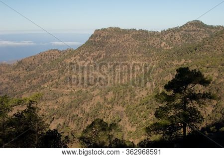 Ojeda Mountain To The Left And Los Hornos Mountain To The Right.