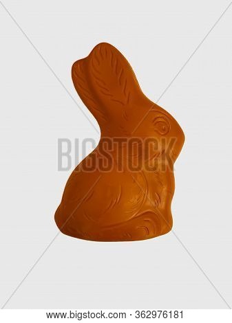 Chocolate Bunny Isolated On A White Background