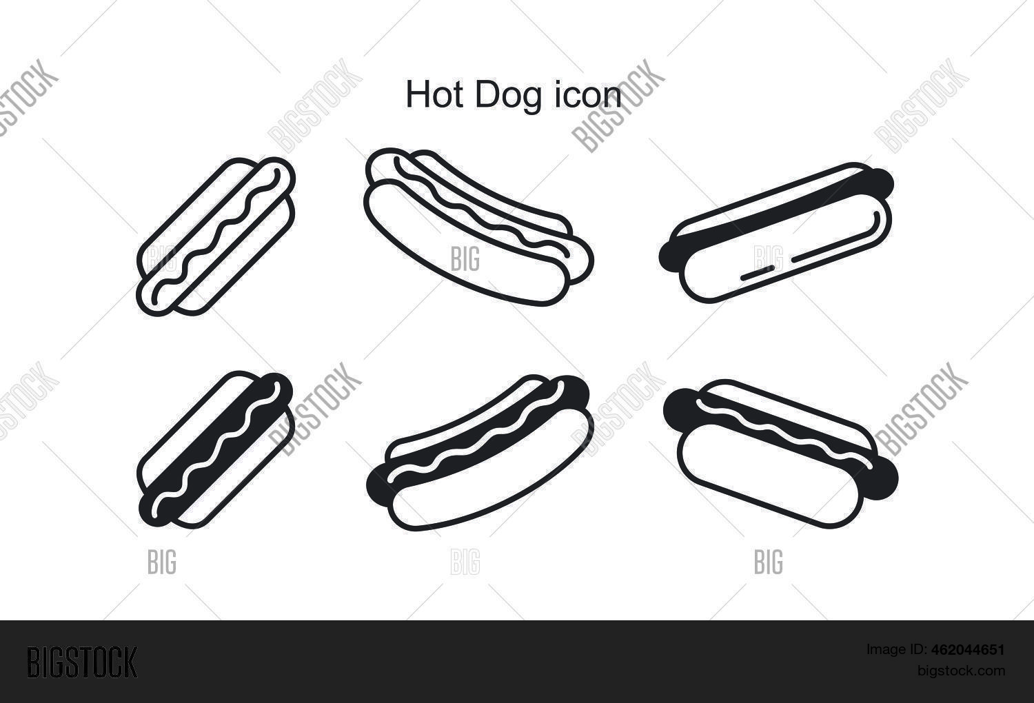 Hot Dog Icon Template Vector & Photo (Free Trial) | Bigstock
