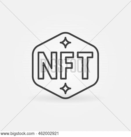 Non-fungible Token - Nft Technology Linear Vector Concept Icon