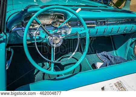 Falcon Heights, Mn - June 18, 2022: Close Up Detail View Of A 1959 Edsel Corsair Convertible At A Lo