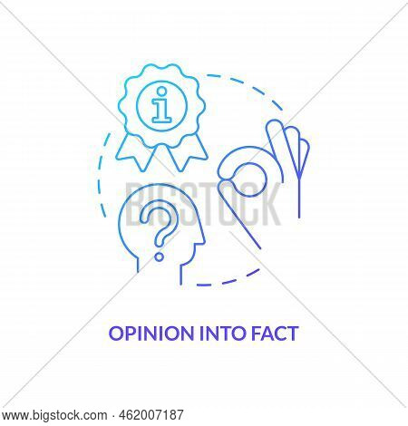 Opinion Into Fact Blue Gradient Concept Icon. Experience Research. Advantage Of Case Study Abstract 
