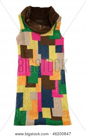 Barevné flitry kryt krku šaty