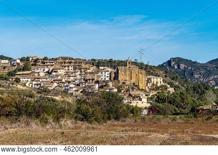 View Of The Town Of Murillo De Gallego In The Province Of Zaragoza. Spain In Europe