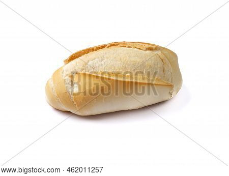 French Bread, Salt Bread Or Pistolet Isolated Over White Background.
