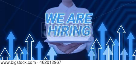 Text Caption Presenting We Are Hiringpay Someone To Do A Particular Job For Company In Future. Conce