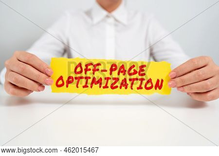 Writing Displaying Text Off Page Optimization. Conceptual Photo Website External Process Promotional