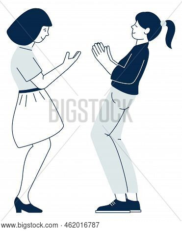 Happy Friends Talking. Women Having Good Conversation