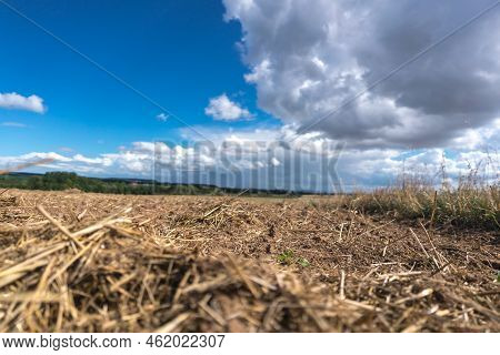 Worked And Parched Arable Land Due To A Prolonged Dry Season In Summer