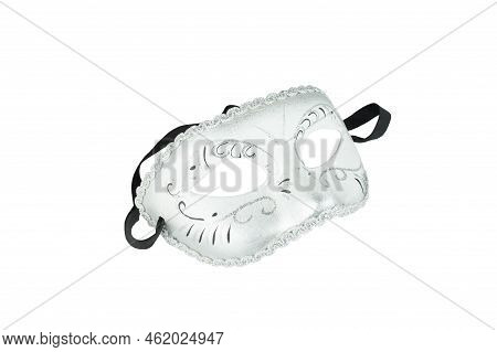 Silver Carnival Mask Isolated On White Background